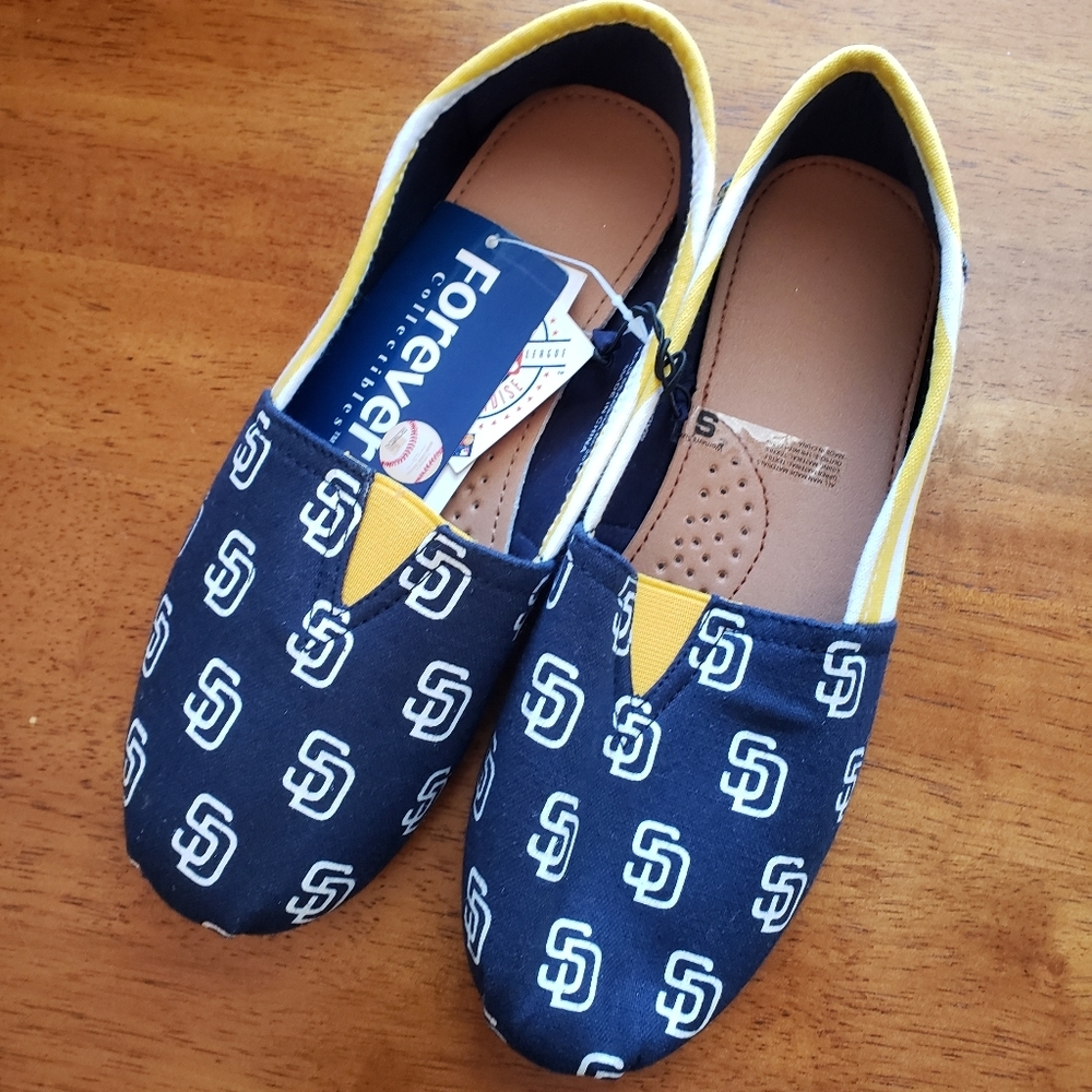 MLB San Diego Padres Womens Striped Canvas Shoes